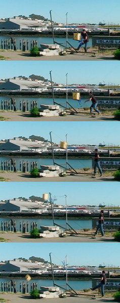 Production stills of the launch at Islais Landing.